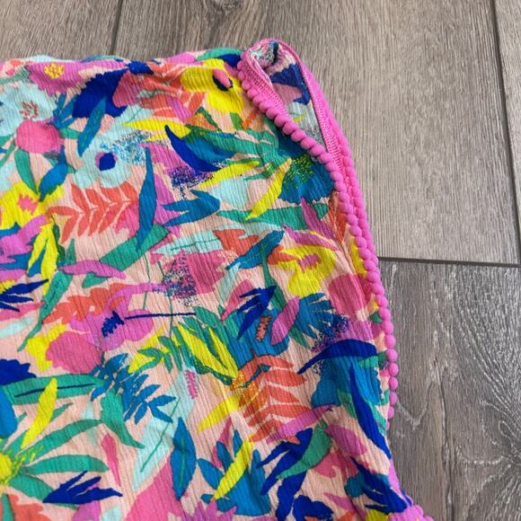 Cat & Jack Tropical Pom Pom Swim Coverup - Girls Medium - Picture 3 of 4
